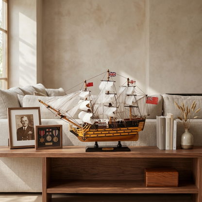 Handcrafted Wooden Ship - Hand made